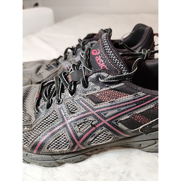 ASICS Shoes Mens 11.5 Gel-Venture 6 Grey Red Lace-Up Trail Running Sneakers Mesh main image 4